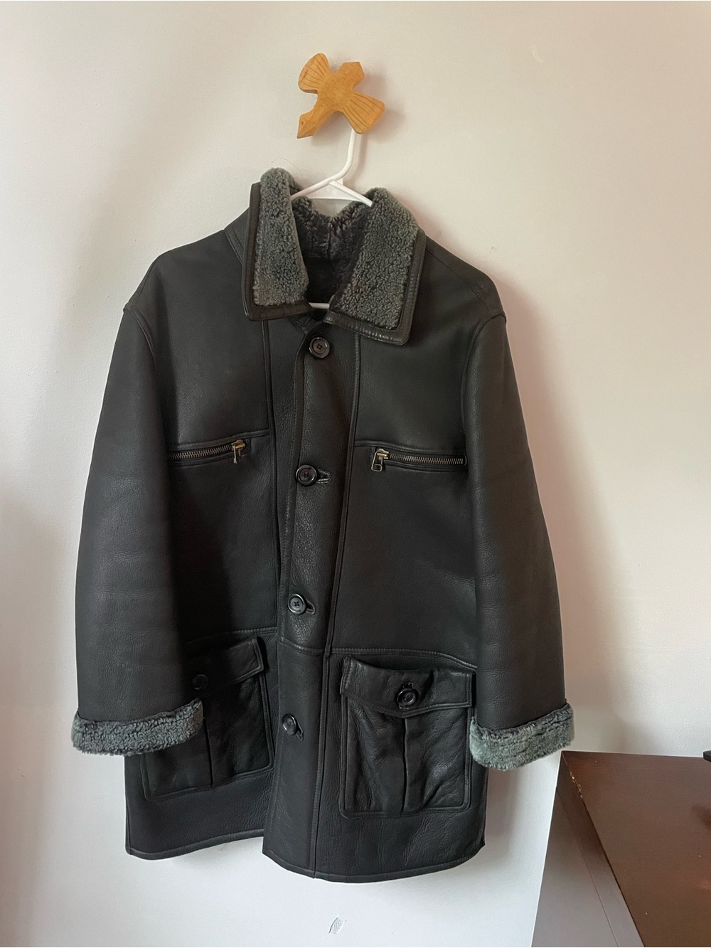 Black Shearling Lined Coat